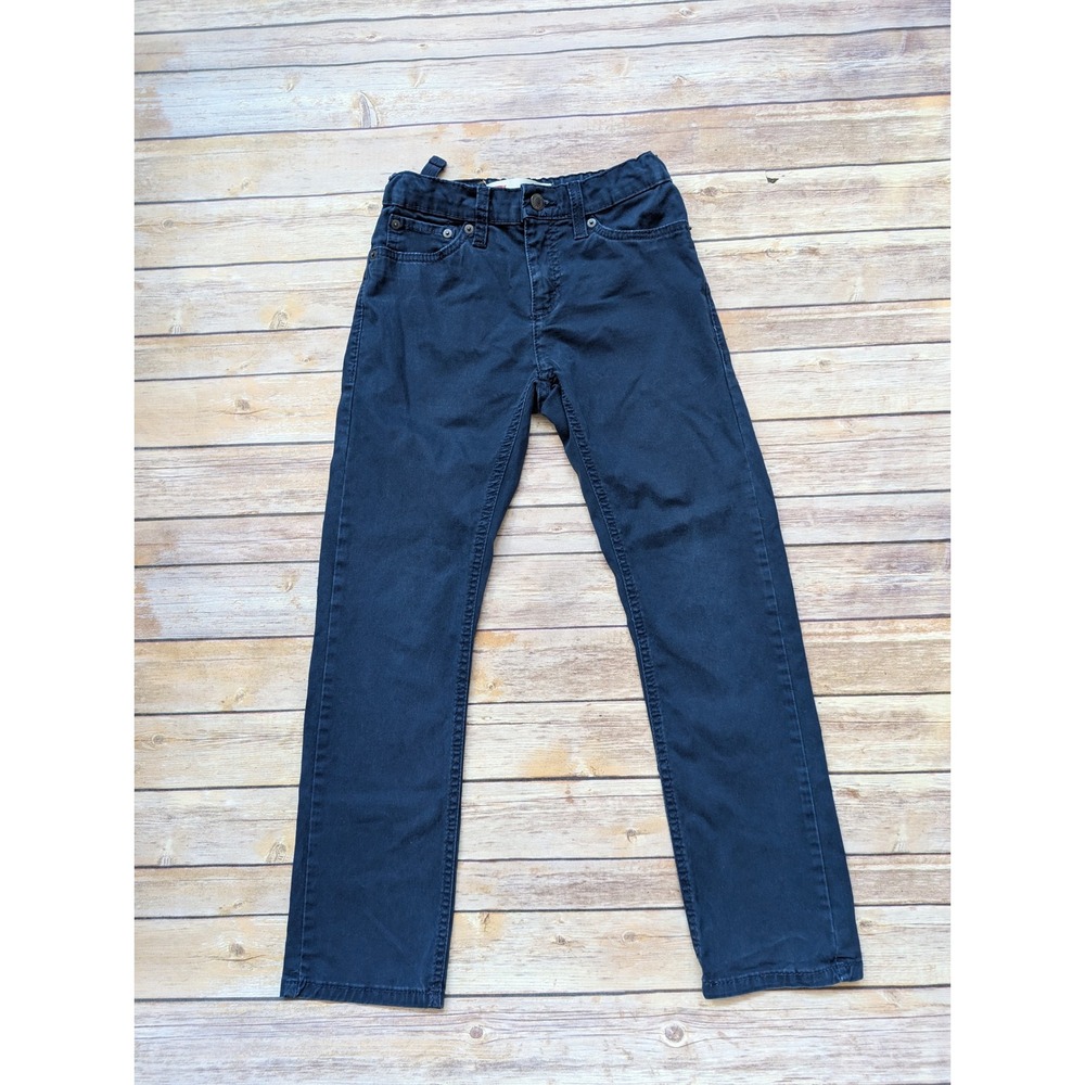 Levi's 511 Slim Pants Boys Size 10 Reg Cotton Navy Blue Adjustable Waist W25 L25